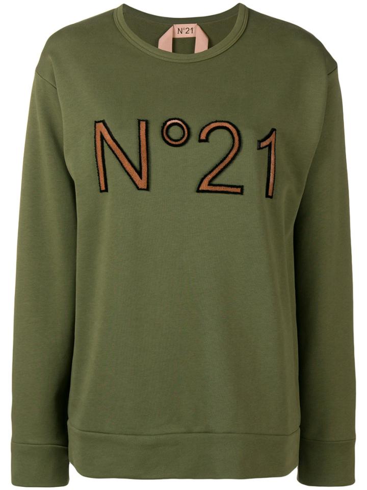 No21 Front Printed Sweatshirt - Green