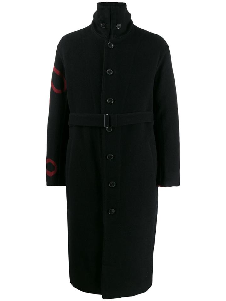 Paul Smith Logo Detail Oversized Coat - Black