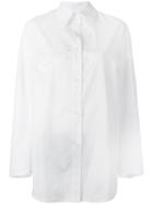 Mm6 Maison Margiela Oversized Shirt, Women's, Size: 38, White, Cotton