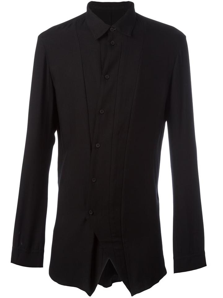 Julius Dislocated Fastening Shirt, Men's, Size: 3, Black, Silk/rayon/cashmere