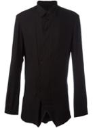 Julius Dislocated Fastening Shirt, Men's, Size: 3, Black, Silk/rayon/cashmere