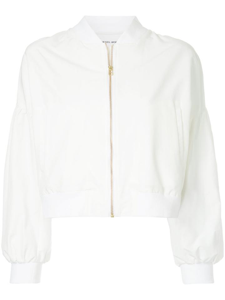 Muveil Tied Shoulder Bomber Jacket - White