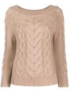 Semicouture Cable-knit Sweater - Brown
