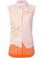Jil Sander Striped Sleeveless Shirt - Yellow & Orange