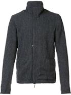 Taichi Murakami Roll Neck Zipped Jacket, Men's, Size: 7, Grey, Ramie/polyester/wool