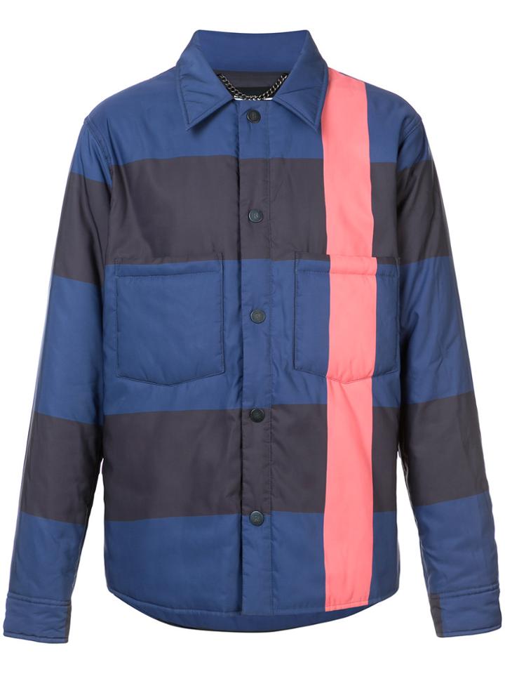 Rochambeau Stripe Detail Padded Jacket - Blue