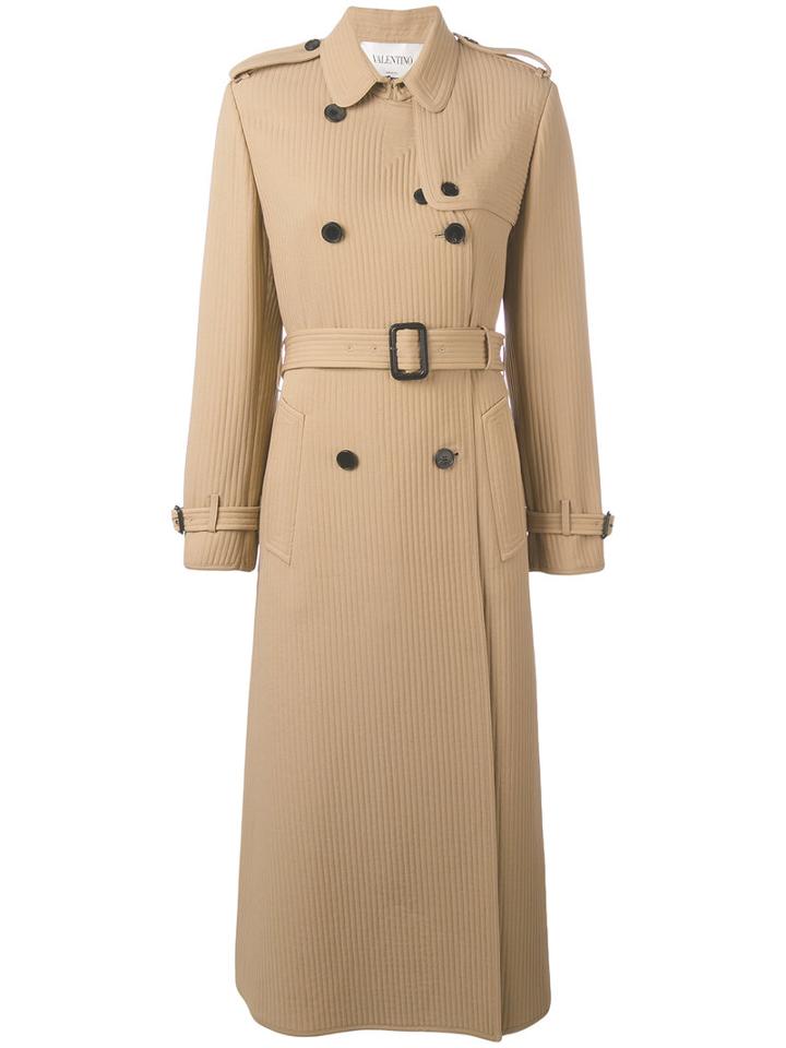 Valentino - Trench Coat - Women - Silk - 42, Nude/neutrals, Silk