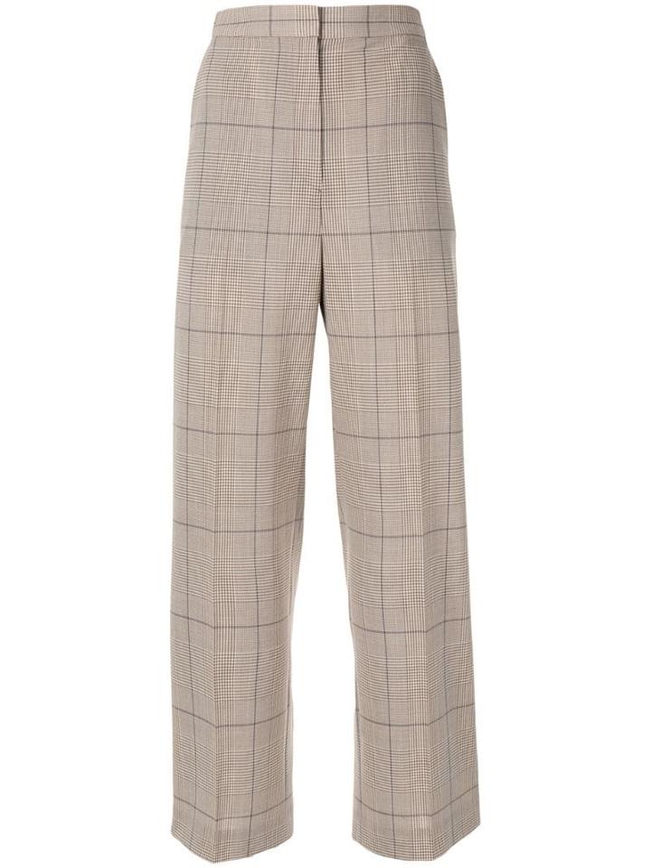 Des Prés Plaid Print Tailored Trousers - Brown