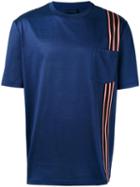 Lanvin Striped Pocket T-shirt, Men's, Size: Medium, Blue, Cotton/viscose/polyester