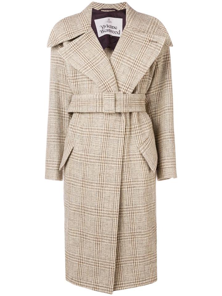 Vivienne Westwood Checkered Trench Coat - Pink & Purple