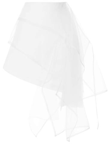 Shanshan Ruan Organza-panelled Skirt - White