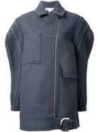 Stella Mccartney Oversize Knit Sleeve Coat - Grey