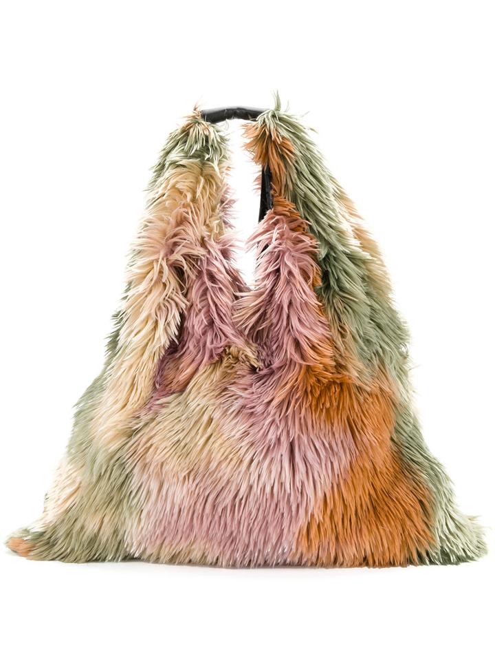 Mm6 Maison Margiela - Furry Textured Shoulder Bag - Women - Leather/acrylic - One Size, Leather/acrylic