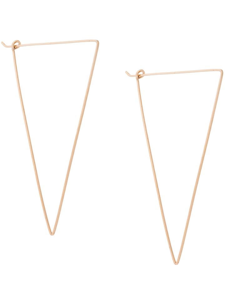 By Boe Elongated Triangle Hoop Earrings - Metallic