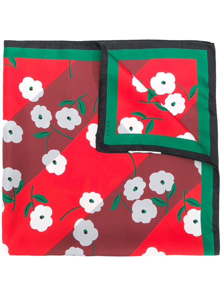 Marni Floral Scarf - Red