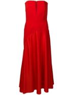 Solace London Strapless Long Dress - Red