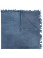 Eleventy - Fringed Edge Scarf - Women - Polyester/viscose - One Size, Women's, Blue, Polyester/viscose