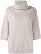 Brunello Cucinelli Roll Neck Jumper, Women's, Size: Medium, Nude/neutrals, Silk/polyester/cupro/virgin Wool