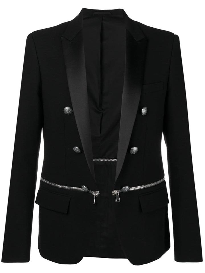 Balmain Zip Embellished Jacket - Black