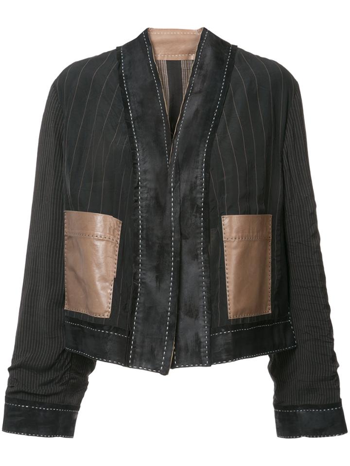 Urban Zen Striped Kimono - Brown