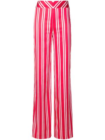 Rouge Margaux Striped Wide Leg Trousers - Red
