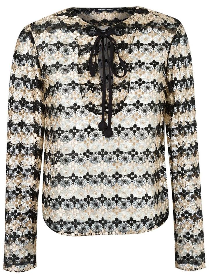 Reinaldo Lourenço Lace Blouse, Women's, Size: 44, Nude/neutrals, Polyester