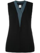 Paul Smith V-neck Tank Top, Women's, Size: 42, Black, Cupro/wool/viscose/silk