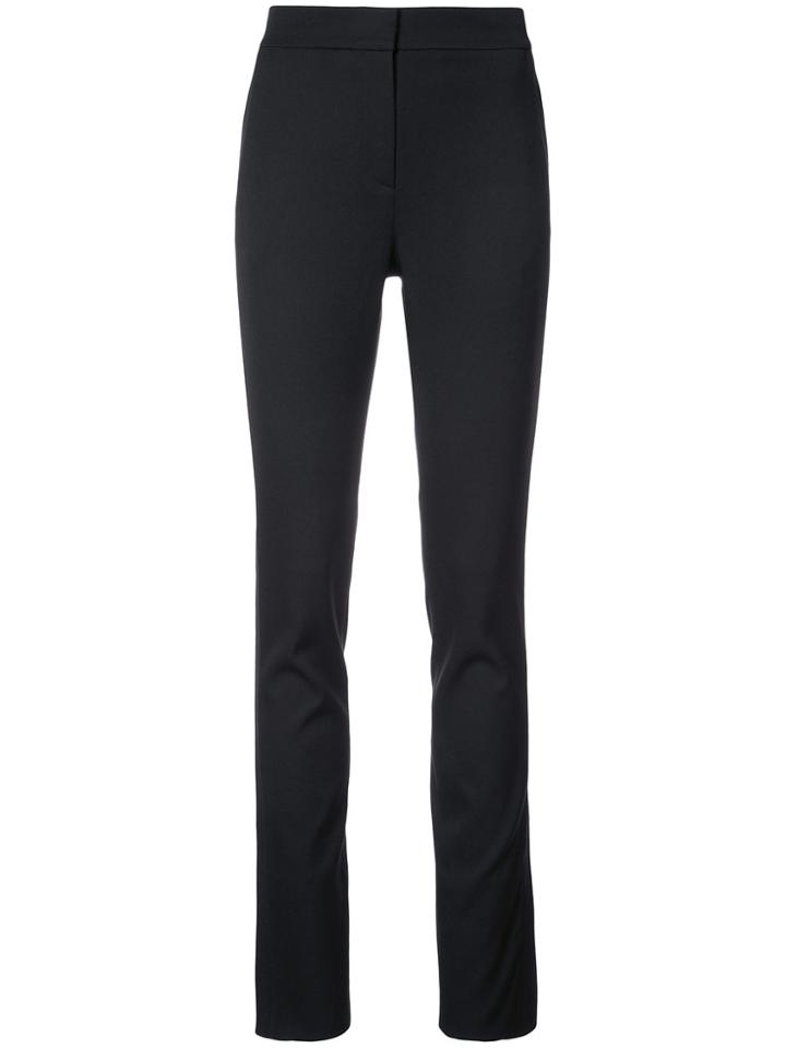 Oscar De La Renta Slit-detailed Skinny Trousers - Black