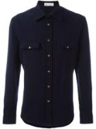 Brunello Cucinelli Shirt Cardigan, Men's, Size: 56, Blue, Silk/cashmere/virgin Wool