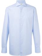 Borrelli Cuffed Sleeve Button Down Shirt, Men's, Size: 39, Blue, Cotton