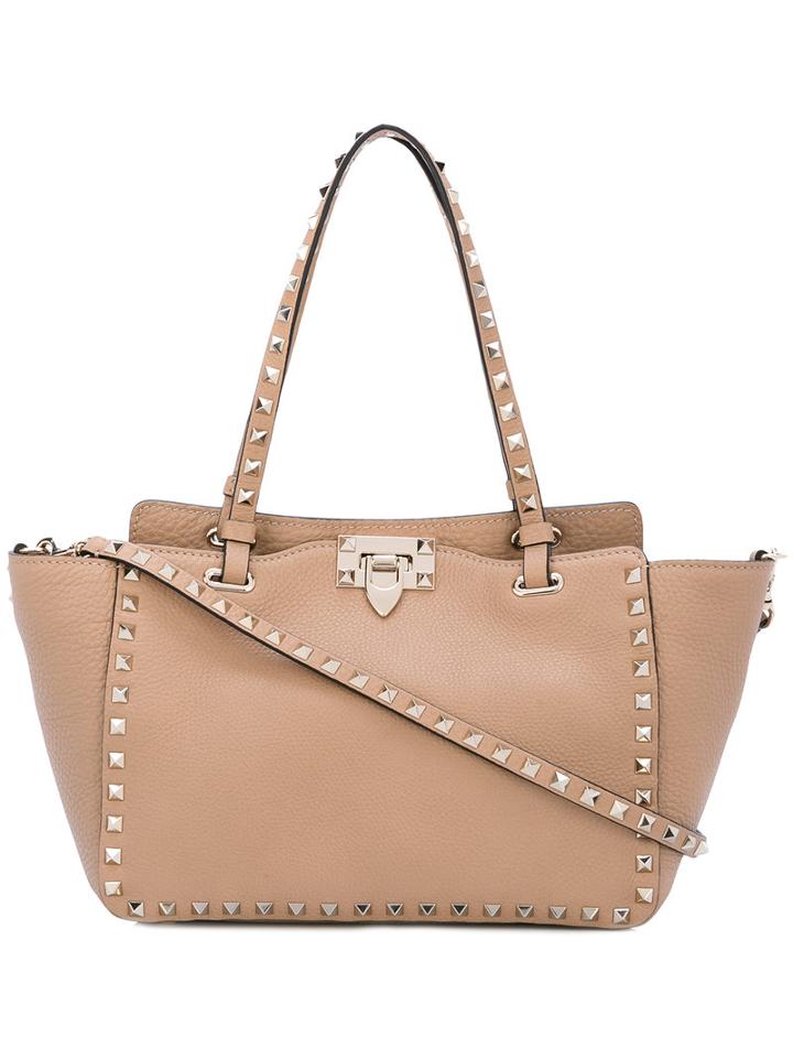 Valentino - Valentino Garavani Rockstud Tote - Women - Leather - One Size, Nude/neutrals, Leather