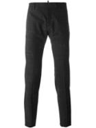 Dsquared2 Etched Stripe Slim Trousers, Men's, Size: 48, Grey, Polyamide/polyester/spandex/elastane/virgin Wool