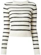 Brunello Cucinelli Striped Sequin Embellished Jumper, Women's, Size: Small, Nude/neutrals, Linen/flax/silk/polyamide