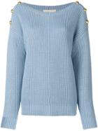 Michael Michael Kors Button Embellished Sweater - Blue
