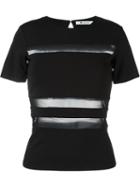 T By Alexander Wang Sheer Stripe Top, Women's, Size: S, Black, Polyester/spandex/elastane/rayon