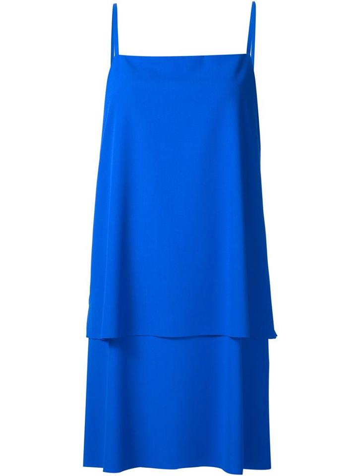 Grey Jason Wu Layered Spaghetti Strap Dress, Women's, Size: 4, Blue, Polyester/polyurethane