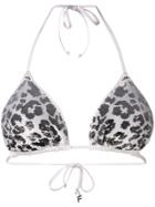 Fisico Sequinned Triangle Bikini Top - Black