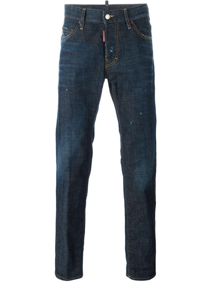 Dsquared2 'dean' Jeans, Men's, Size: 54, Blue, Cotton/spandex/elastane/polyester/calf Leather