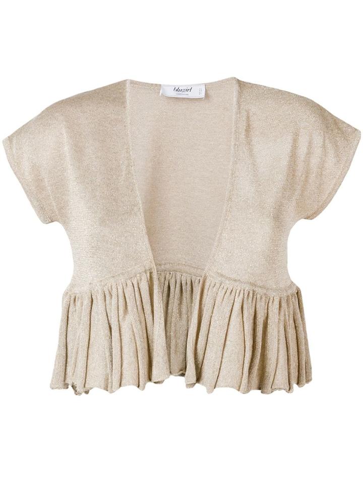 Blugirl Cropped Ruched Cardigan - Neutrals