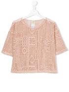 Caffe' D'orzo - Nadia Blouse - Kids - Cotton/polyamide - 14 Yrs, Girl's, Nude/neutrals