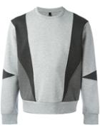 Neil Barrett Geometric Sweatshirt, Men's, Size: Medium, Grey, Viscose/spandex/elastane/polyurethane/cotton