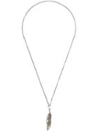 Ann Demeulemeester Feather Pendant Necklace, Women's, Grey