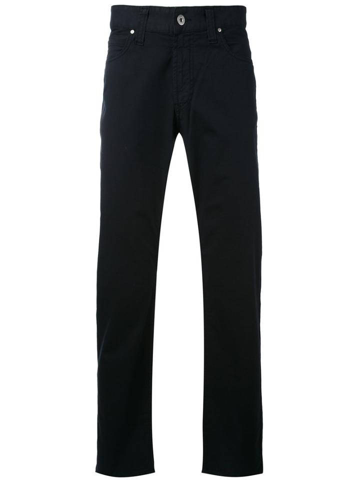 Armani Jeans - Plain Chinos - Men - Cotton/spandex/elastane - 42, Blue, Cotton/spandex/elastane