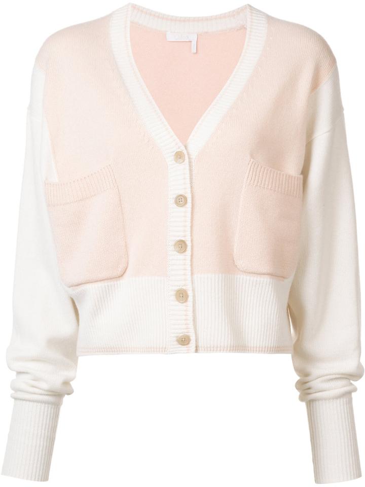 Chloé Two Tone Cardigan, Women's, Size: Medium, Pink/purple, Cashmere