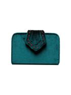 Mehry Mu Green Fey Mini Velvet Clutch - Yellow & Orange