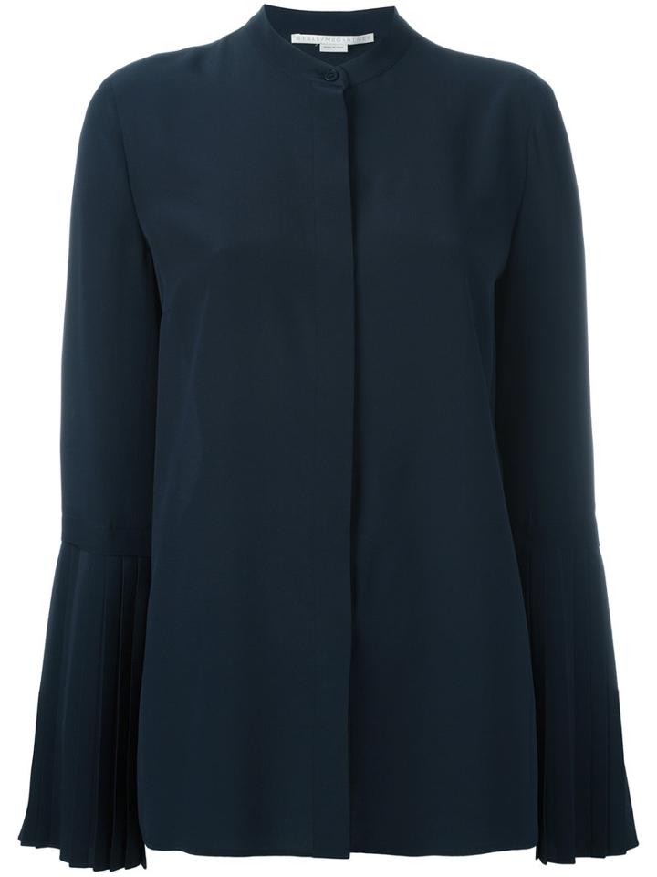 Stella Mccartney Pleated Cuff Shirt, Women's, Size: 42, Blue, Silk