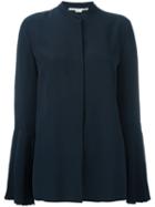 Stella Mccartney Pleated Cuff Shirt, Women's, Size: 42, Blue, Silk