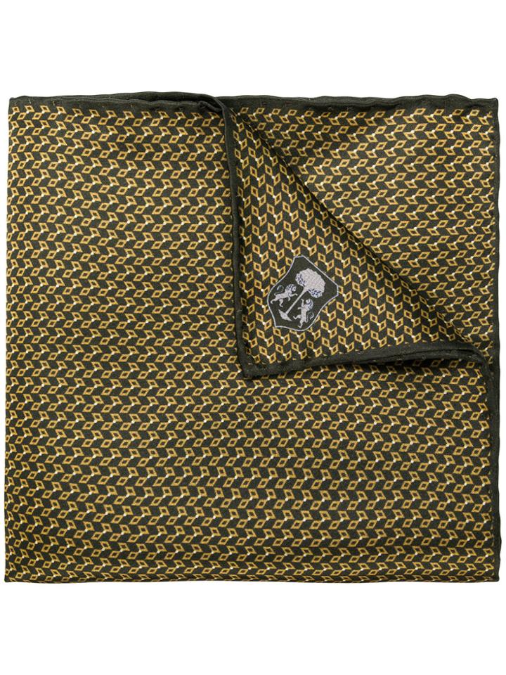 Corneliani Embroidered Logo Square Scarf - Green