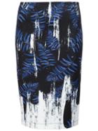Yigal Azrouel Abstract Print Skirt, Women's, Size: 8, Black, Polyester/spandex/elastane