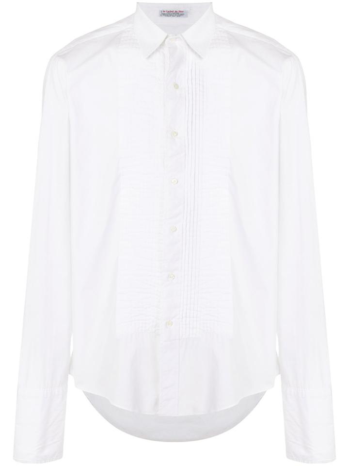 Christian Dior Vintage Ribbed Panel Shirt - White
